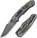 Kizer Feweed Pocket Knife 2.98 S90V Clip Point Blade Folding Knife with Titanium &amp Fat Carbon Toxic Storm Handle Front Flipper &amp Thumb Stud Opener EDC Knives for Camping Hiking KI3694A2