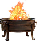 EcoNook 36 Inch Fire Pit with Grill &amp Lid Fireplace &amp Round Table &amp BBQ 3 in 1 Fire PitHeavy Duty Wood Burning Fire Pits for Outside with Fire Poker Waterproof Cover &amp Log Grate