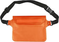 Waterproof Dry Bag Waterproof Swimming Bag Underwater Mobile Phone Bags Ski Drift Diving Shoulder Waist Pack 3 Layer Transparent Dry Protection Bag for SwimmingBoating(Orang1)