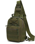 Tactical Backpack Waterproof Military Cross-body Molle Single Shoulder Backpack Chest Bag for Outdoor Every Day Carry (Military Green)