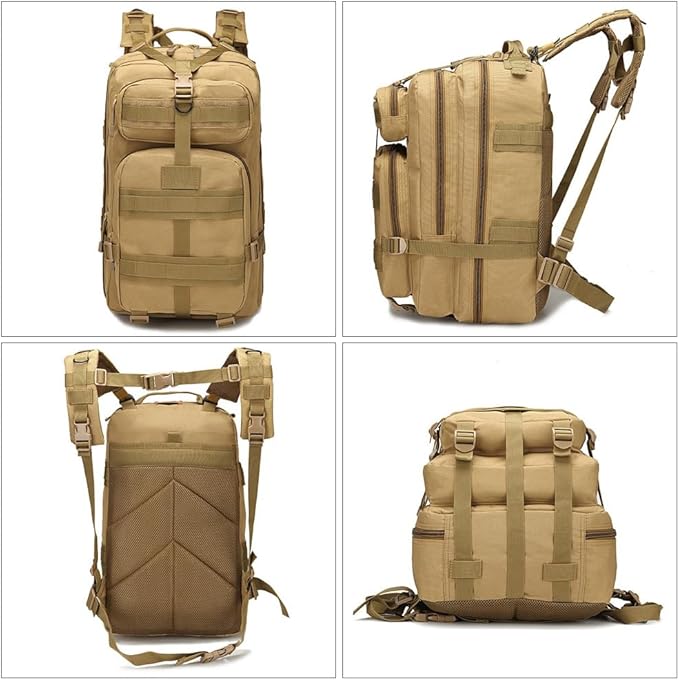 Military Tactical Backpack 3 Day Assault Pack Army Molle Bag Backpacks Rucksack Army Assault Pack 45L (Black)