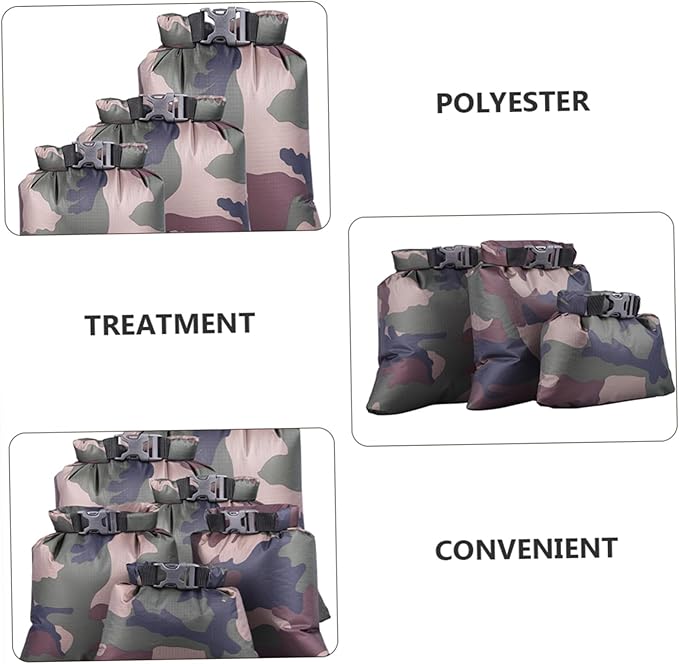 6pcs Outdoor Dry Bags for Rafting Boating Camping Moisture Storage Bag Tear-resistant