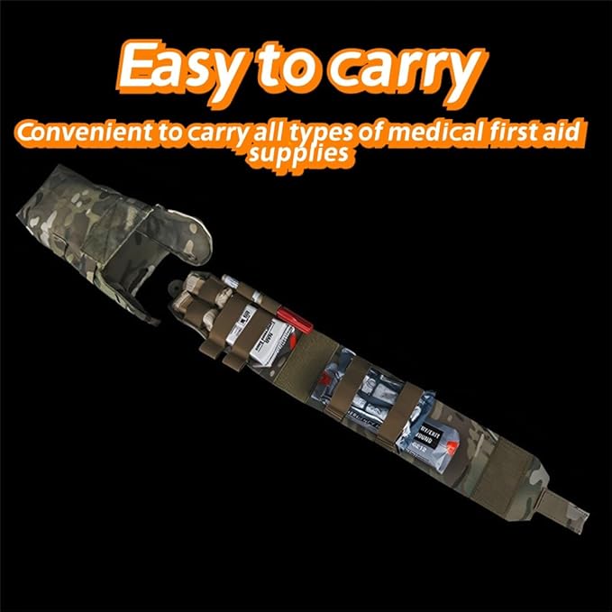 Small Vertical First Aid Kit Tactical Medical Pouch With MOLLE Nylon Emergency Bag For Team Activities Outdoor Games (10x20cm 0.11KG)