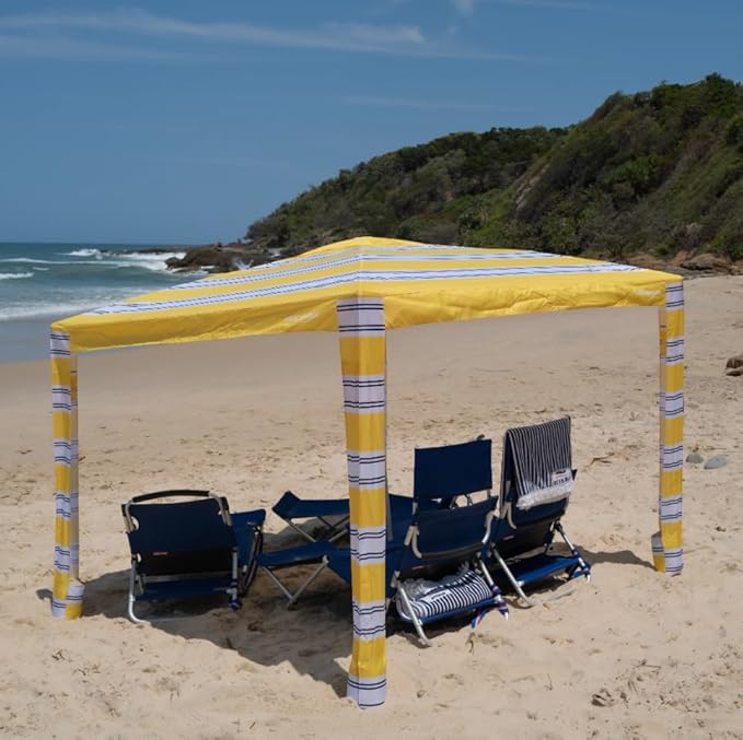 CoolCabana Beach Shade Tent - Easy Setup UPF 50+ Protection Large &amp Medium Sizes Compact &amp Wind Resistant - Beach Cabana for The Whole Family - St Tropez Medium