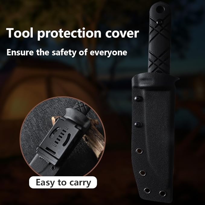Fixed-Blade Knife with 14C28N Steel 5.03-Inch Blade &amp Kydex Sheath – The Ideal Choice for Outdoor Knives &amp Tools in Camping Fishing &amp Hiking Gear. (Black Blade)