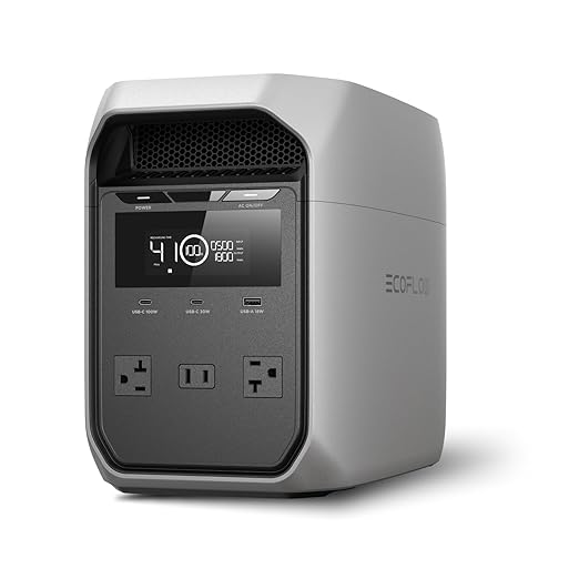 EF ECOFLOW Portable Power Station Delta 3 Classic 1024Wh LiFePO4 Battery 1800W AC/100W USB-C Output 1 Hr Fast Charge Solar Generator for Home Backup Camping &amp RVs (Solar Panel Optional)