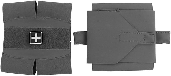Camouflage MOLLE Medical Pouch with roll-Out Organizer top Tourniquet Band &amp ID Patch Area Utility First Aid Pouch for Airsoft Training &amp Outdoor Use