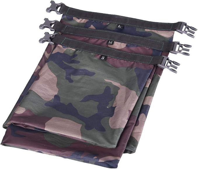 Set of 3Pcs Ultralight Waterproof Roll Top Dry Bag for Beach Kayak Drifting