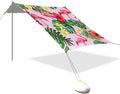 Beach Canopy with Windproof Ropes &amp Sandbags Beach Tent Sun Shade Sun Shelter for Camping Trips Fishing Backyard Fun or Picnics Flamingos