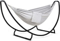 SUNCREAT Portable Large Hammock with Stand Two Person Hammock with Stand Included Patent Pending Light Gray