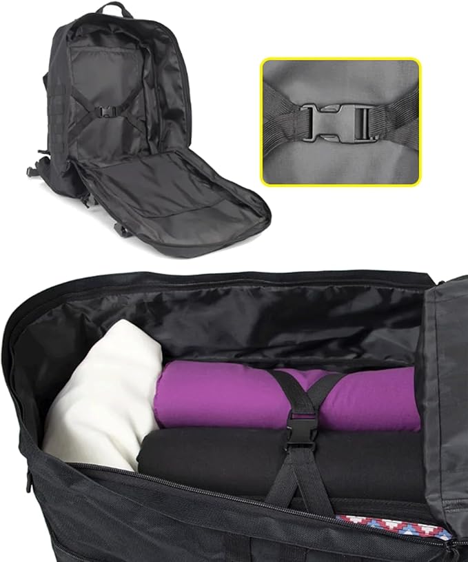 Large Expandable Tactical Backpack for Men Military Backpacks 40-64L 3 Day Assault Pack Molle Bag For Outdoor Adventures Car Travel Backpacks Black