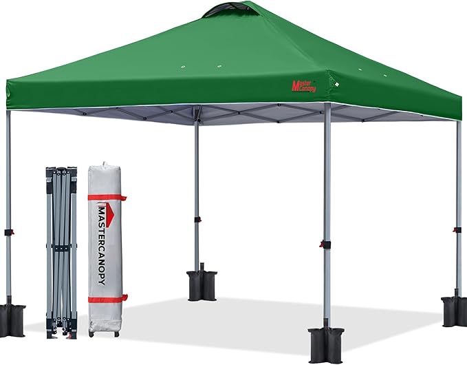 MASTERCANOPY Durable Pop-up Canopy Tent with Roller Bag (8x8 Forest Green)