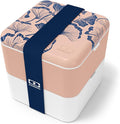 monbento - Large Bento Lunch Box MB Square Ginkgo with 2 Compartments - 57 oz - Leakproof Lunch Box for Work/Picnic/Meal Prep - BPA Free - Microwave &amp Dishwasher Safe - Pink &amp Blue