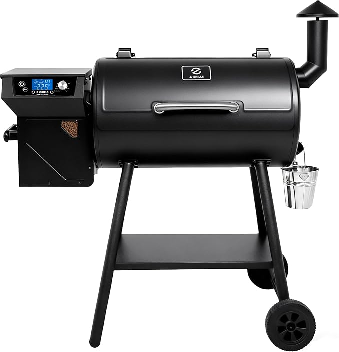 Z GRILLS ZPG-550B2 Wood Pellet Grill &amp Smoker with PID 3.0 Controller 553 sq in Cooking Area Meat Probe Hopper Cleanout 8 in 1 BBQ Grill Outdoor Auto Temperature Control Black