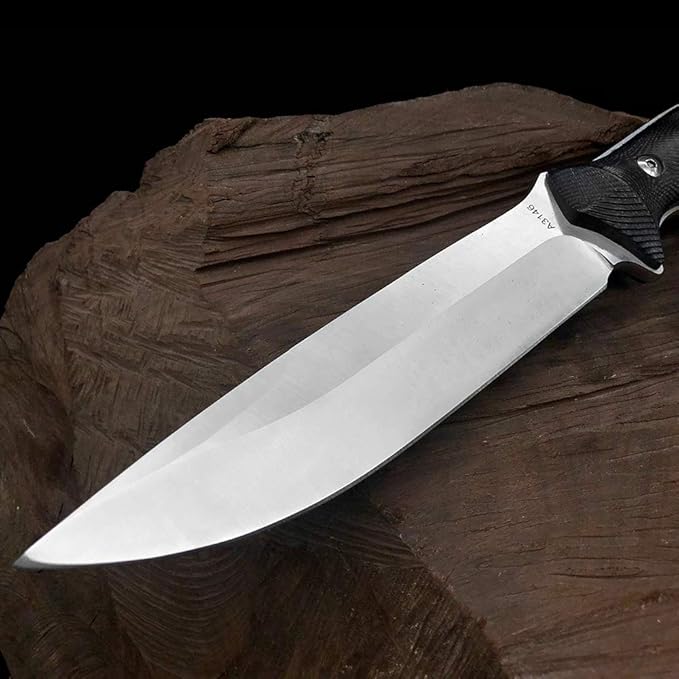 12 Fixed Blade Knife with Leather Sheath G10 Tactical Hunting Knives