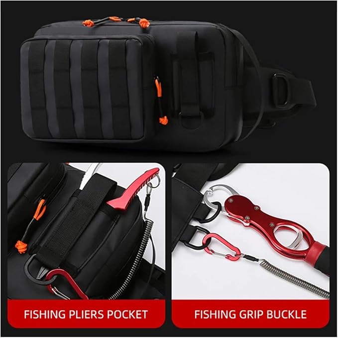 Outdoor Camping Chest Bag Tactical Shoulder Molle Waist Bags Fishing Lure Belt Pack Travel Sling Hiking Hunting Backpack Sac(Green)