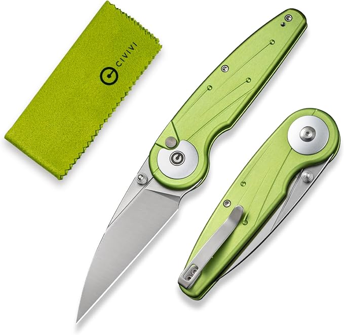 CIVIVI Starflare Pocket Knife for Men Women Button Lock Folding Knife with 3.3 Nitro-V Blade Milled Aluminum Handle Cool Knife for Everyday Carry C23052-3