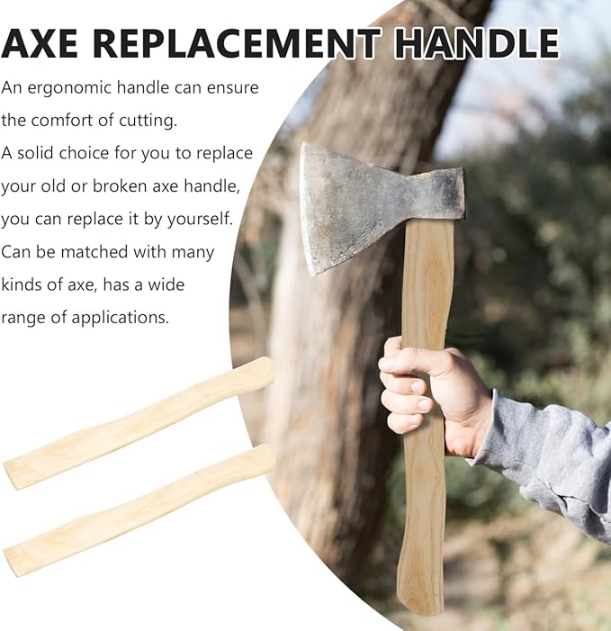 DOITOOL 10Pcs Camping Hatchet Wood Replacement Handle for Camp 14.9 Inch Hatchet Handle Replacement Hickory Camping Accessories 38x4.4cm