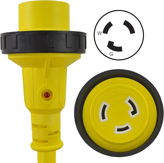 Conntek 17220 Shore Power Y-Adapter 30 Amp Plug to (2) 30 Amp Shore Power Connectors (3-Feet)