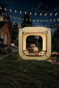 Garvee 6 X 6 FT Pop Up Outdoor Bubble Tent All Weather Clear Rain Tent Instant Camping Sun Shelter with Carry Bag for Patio Backyard Deck Outdoor Activities Beige