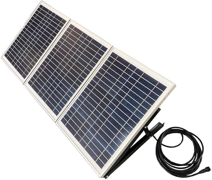 Outdoor 52 solar ceiling fan with wooden blades total 60W solar panel for porches patios gazebos breezeways (Day/Night operation version battery not included 20 inch downrod)