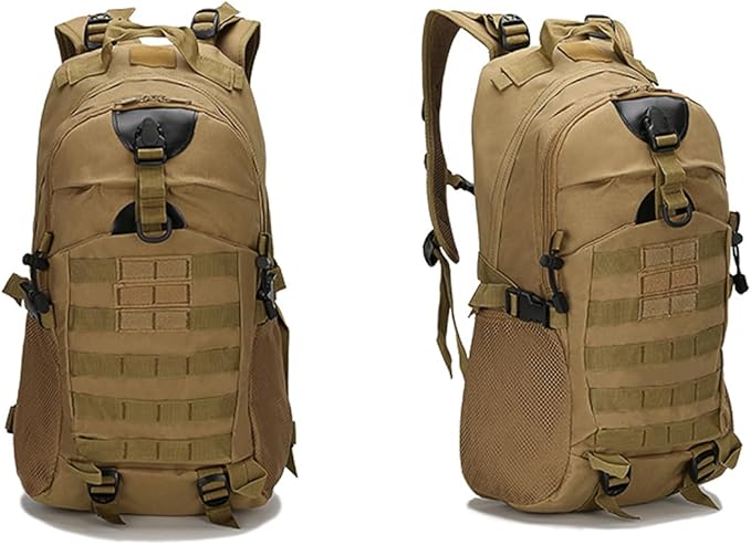 Tactical Backpack for Men Hiking Day Pack Molle Military Rucksack Waterproof Assault Pack Bag for Hunting Camping Trekking (Mud Color)