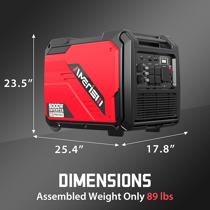 AMERISUN 5000 Watt Portable Inverter Generator with CO Protection Gas Generator for Home Use Camping RV Ready EPA Compliant 2025 Version
