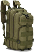 Outdoor Sports Pack Hiking Bag Tactical Rucksack Camo Knapsack Combat Camouflage Tactical Molle 25L 3P Backpack - Green