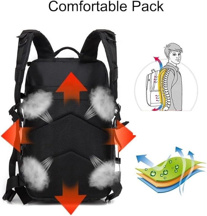 Tactical Backpack for Men Large Military Style Hiking Backpack with MOLLE System Travel Camping Bag for Trekking (GREEN DIGITAL)