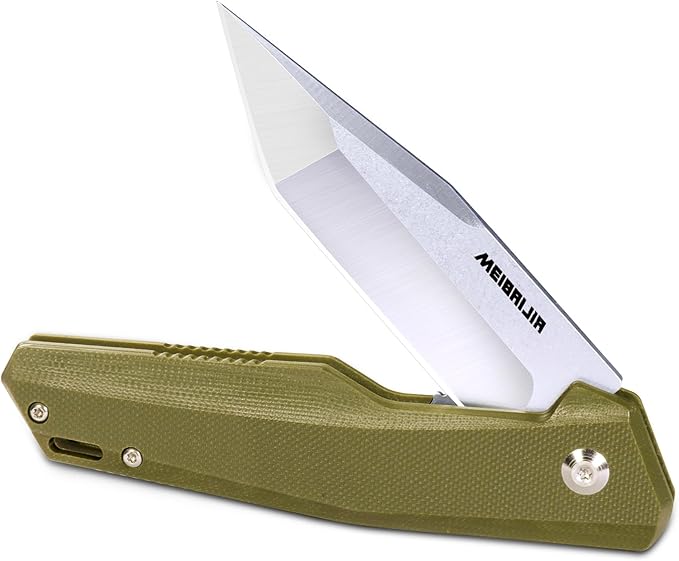 Pocket Knife D2 Blade Folding Knife with G10 Handle Smooth Flipping Action EDC Knife with Ball Bearing for Hiking Camping Outdoor Gifts for Men