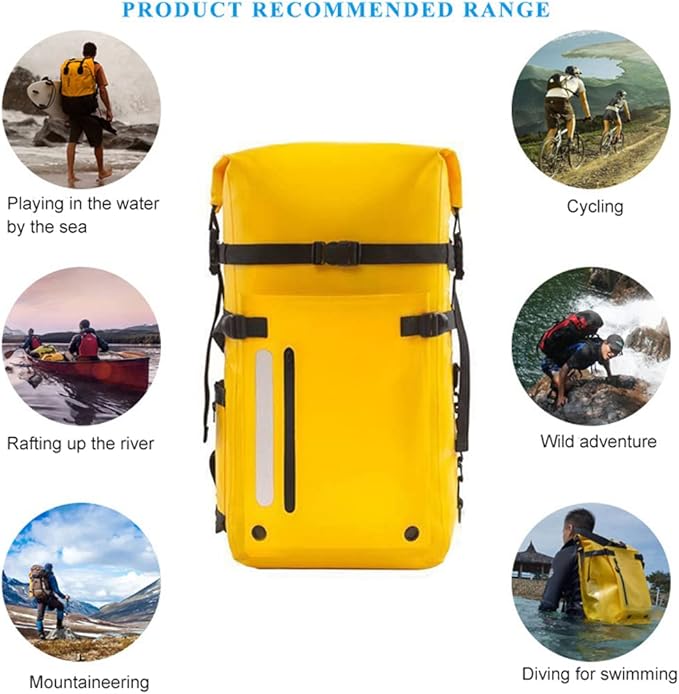 LANGWEI Waterproof Dry Bag Backpack 30L Diving Equipment Dry and Wet Separation Bag Float Roll Top Waterproof Duffel for Swim Beach Kayaking Boating Rafting