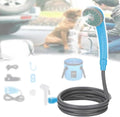 Camping Showers PortableCar Shower HeadPortable USB Charging2.5-3.5L/Min Water Volume2m Hose5m Wirefor Camping Hiking Travelingwith Nozzle and BucketBlue
