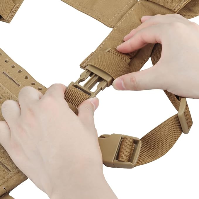Tactical Pouches Chest Pack with Triple Magazine InsertMOLLE Chest Rig with Placard Hook Loop
