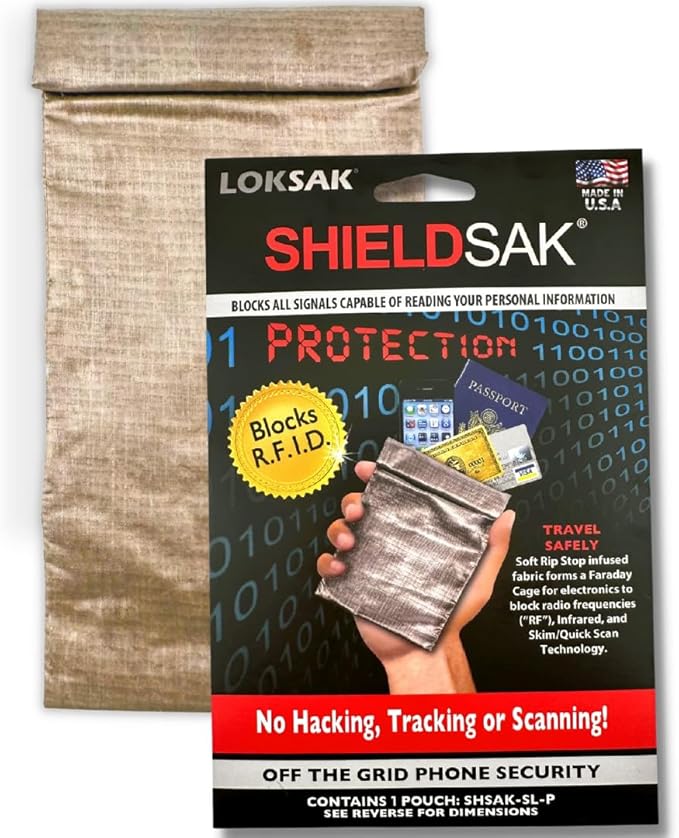 LOKSAK SHIELDSAK Faraday Signal Blocking Pouch – RF &amp Infrared Shielding Bag for Phones RFID Sleeve Travel Privacy Case