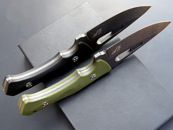 Eafengrow EF109 Fixed Blade Knife D2 Steel Blade G10 Handle Field Utility Knife with Kydex Sheath for Outdoor Camping Hiking (Black)