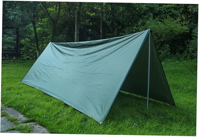 Sosoport 1set Outdoor Tarp Groundsheet Mat for Camping Sunshade Shelter and Beach Use Lightweight Windproof Versatile Canopy Shade Large Green