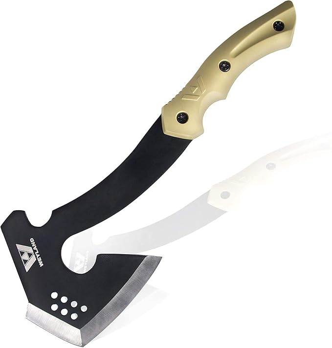 WEYLAND Survival Hatchet &amp Camping Axe with MOLLE Sheath - Small Bushcraft Camping Axes &amp Hatchets for Splitting &amp Chopping Wood Kindling Splitter for Fire Wood Camp Hand Tool