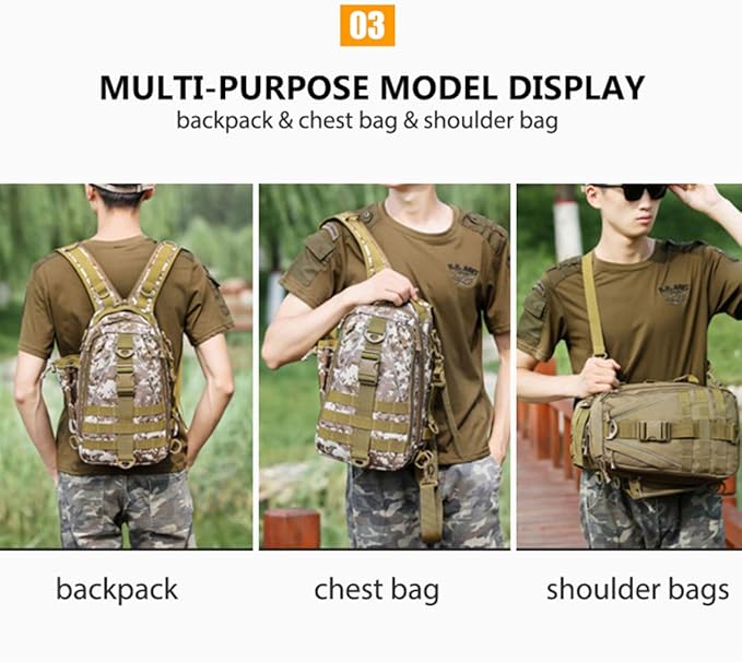Hiking Backpack Hiking Backpack Camouflage Military Tactical Chest Bag Fishing Shoulder Climbing Camping Backpack