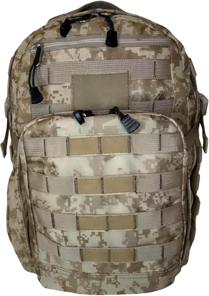 Camo Tactical Daypack Backpack - 1000D Polyester Tactical Backpack with Multi Compartments Air-Mesh Padded Back Side Compression &amp Adjustable Shoulder Straps - Travel Backpack Use for Outdoor &a