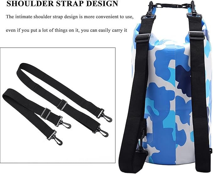 Floating Waterproof Drying Bag (20L) Lightweight Dry Storage Bag with Seal Snap &amp Shoulder Strap Suitable for Traveling Fishing (Color : Blue)