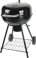 Grill Boss Charcoal Kettle Grill with Large 22-Inch Cooking Area - Includes Warming Rack Bottom Storage Shelf Ash Catcher &amp Wheels for Outdoor BBQ Tailgating Camping &amp Backyard Grilling