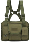 Outdoor Chest Bag For Men Tactical Utility Pack Lightweight Chest Pouch Hiphop/Harness Bag for Workouts Cycling Hiking (Military Green)