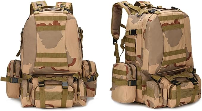 Tactical Backpack Military Army Rucksack 60L Large Assault Pack Detachable Molle Bag (Sansha)