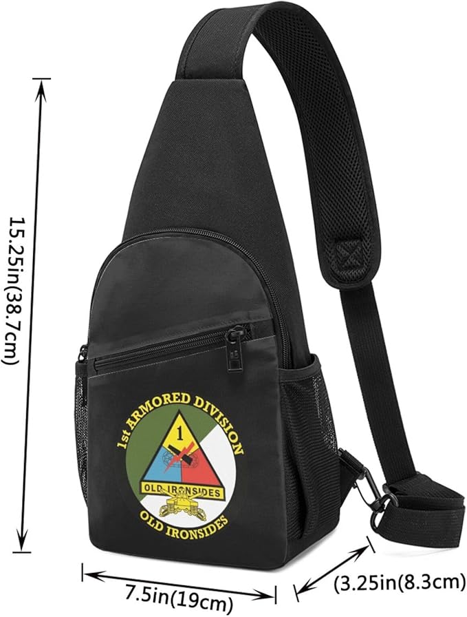 1st Armored Division with Sabres Chest Pack Leisure Shoulder Crossbody Chest Bag