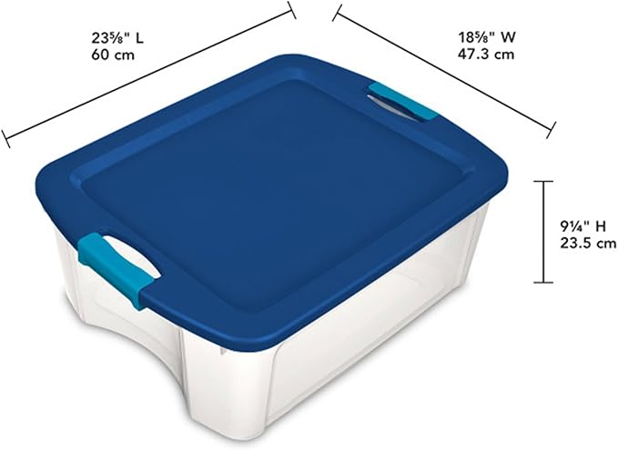 Sterilite 6-Pack Latch and Carry Clear Plastic Storage Bins with Latching Lids and Full-Grip Handles 12 Gallon