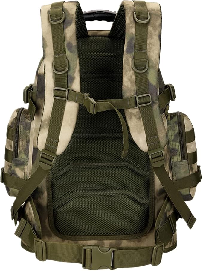 UNISTRENGH 40 Litre Tactical Backpack Multifunctional Outdoor Trekking Daypack Duffle Bag Urban Backpacking (Green Ruin Camo)