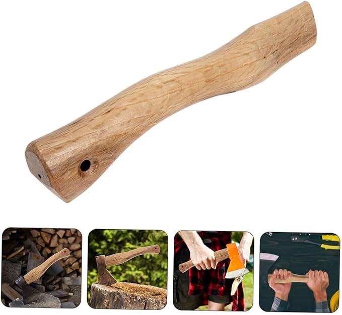Kisangel 6pcs Wooden Axe Handle Replacement Grip for Firewood Gardening Hiking Outdoor Activities Easy to Install High Practicability Smooth Finish Compatible Standard Axes