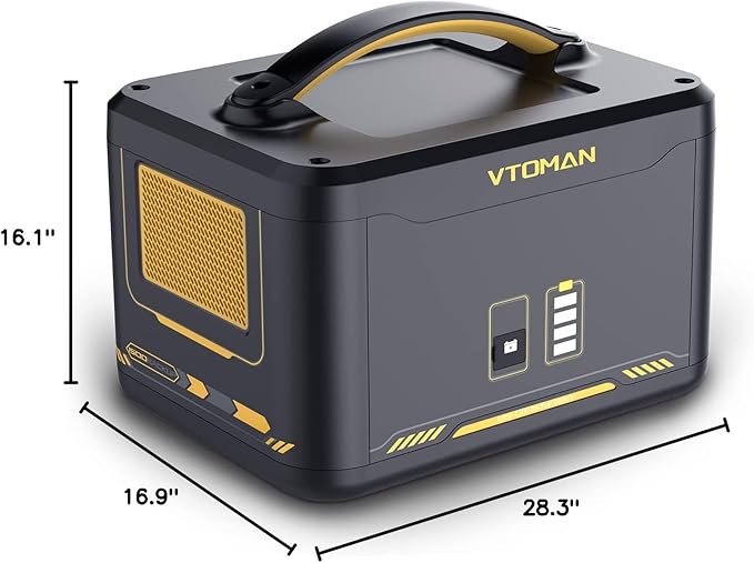 VTOMAN 2376Wh Portable Power Station Jump 1500X Solar Generator with Extra Battery 3000W Peak Durable LiFePO4 (LFP) Battery Station with 1500W AC Outlets PD 100W for Home Backup &amp RV/Van Campin