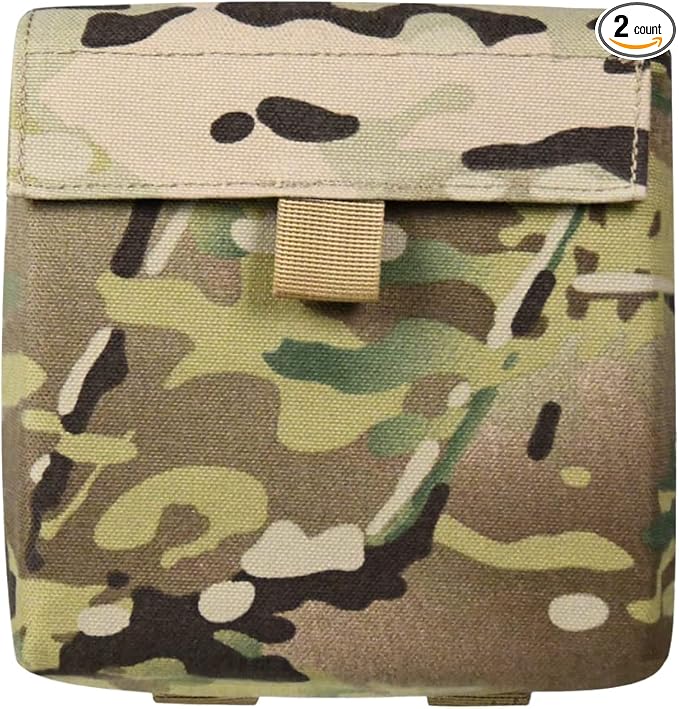 Side Molle EDC Pouches for Backpack Waist Belt Attachment Surplus 1000D Nylon Compact Utility Water-Resistant Pouch 2 Pack