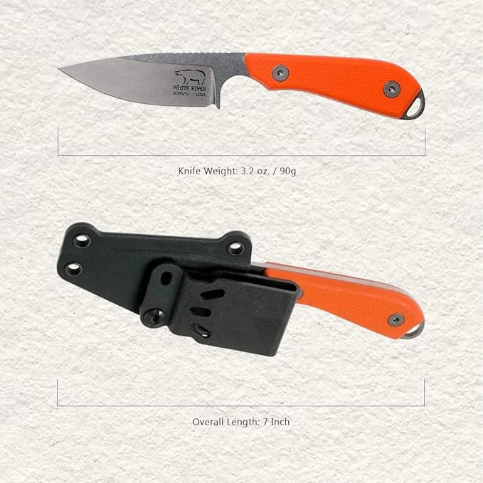 White River Knife &amp Tool Backpacker Pro Hunting Knife with Orange G10 Handle (WRM1-PRO-TOR) WRM1-TOR-1